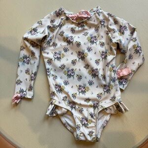 COPY - Floral Long Sleeve Minnow Swimsuit